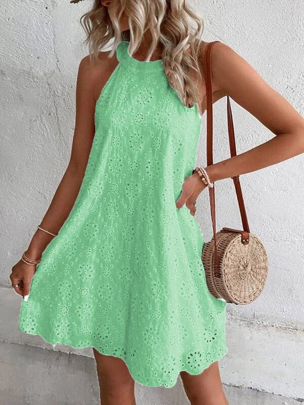 Eyelet short dress