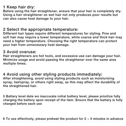 Portable Cordless Hair Straightening Brush With LED Display