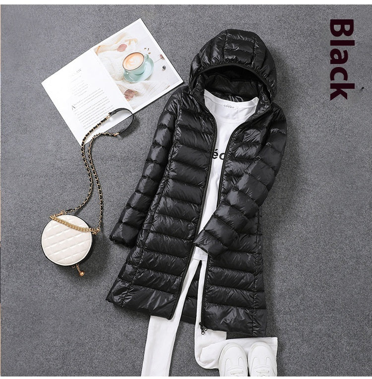 Women's Mid-length Fashion Lightweight Down Jacket