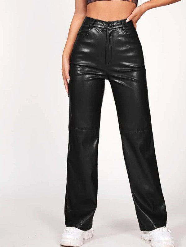 WOMEN SEXY PU LEATHER PANTS ONLY