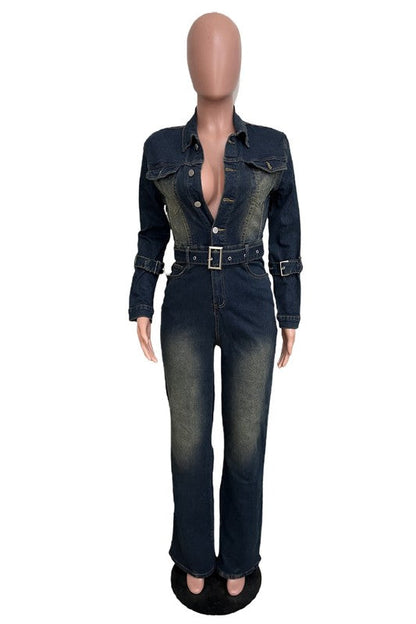 WOMEN FASHION DENIM JUMPSUIT