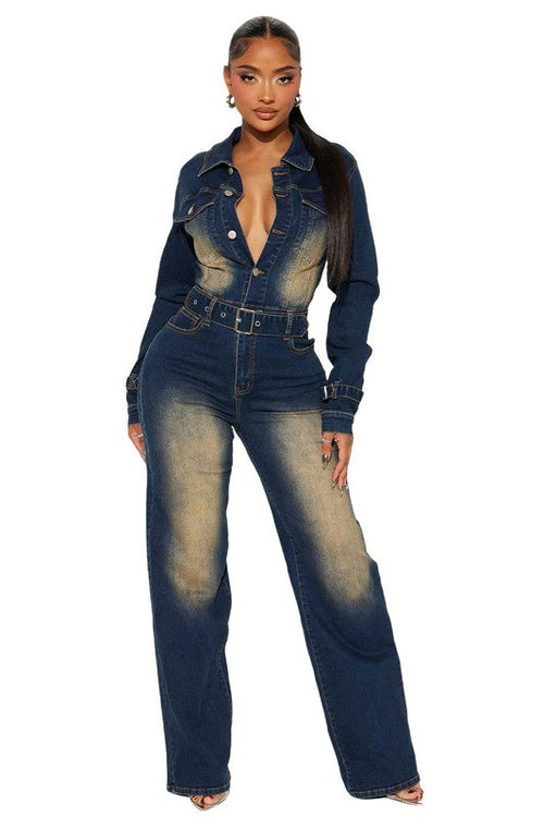 WOMEN FASHION DENIM JUMPSUIT