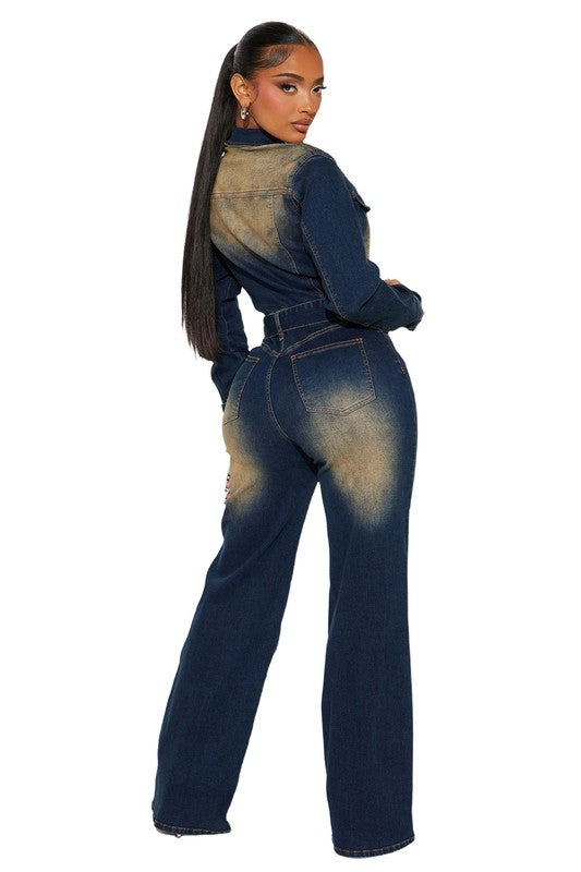 WOMEN FASHION DENIM JUMPSUIT
