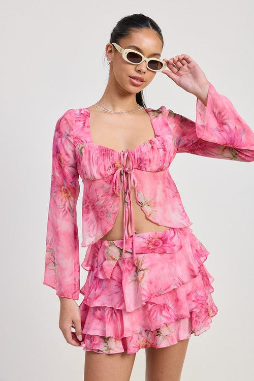 LONG SLEEVE FLARED TOP