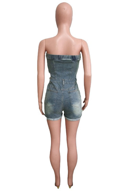 WOMEN FASHION DENIM ROMPERS