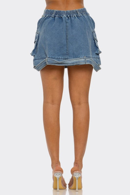 Utility Denim Maxi Skirt