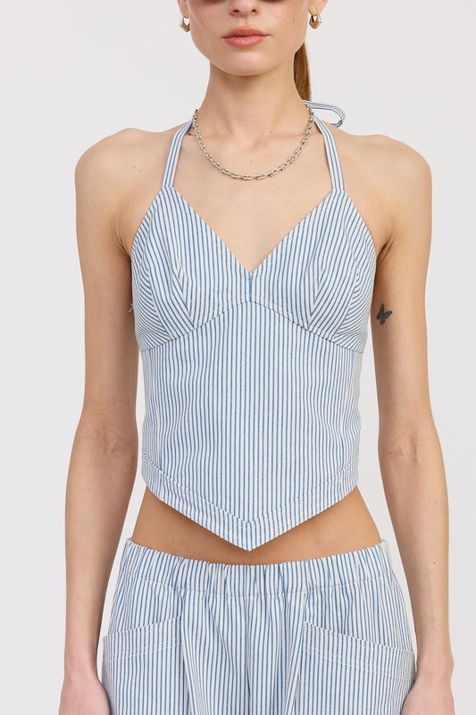 HALTER NECK BUSTIER TOP