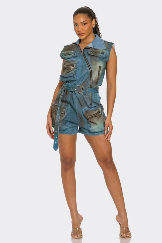 Urban Edge Zipper Utility Romper