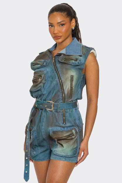 Urban Edge Zipper Utility Romper