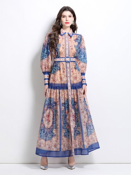 WOMEN FASHION CHIFFON MAXI DRESS