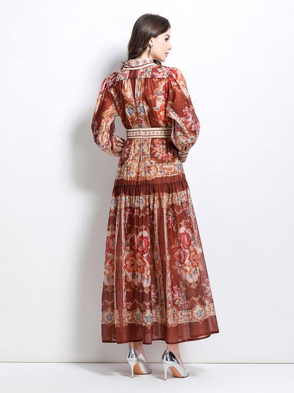 WOMEN FASHION CHIFFON MAXI DRESS