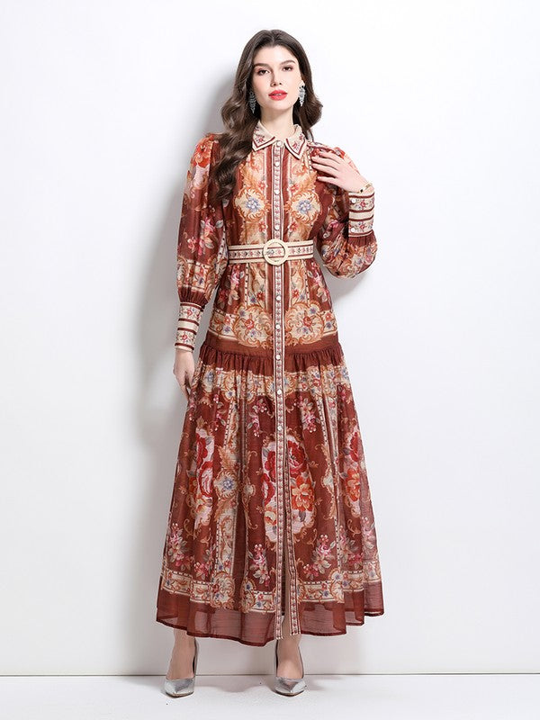 WOMEN FASHION CHIFFON MAXI DRESS