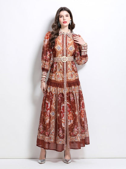 WOMEN FASHION CHIFFON MAXI DRESS