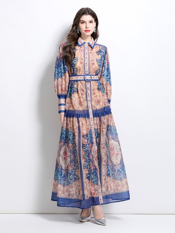 WOMEN FASHION CHIFFON MAXI DRESS