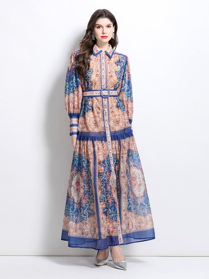 WOMEN FASHION CHIFFON MAXI DRESS