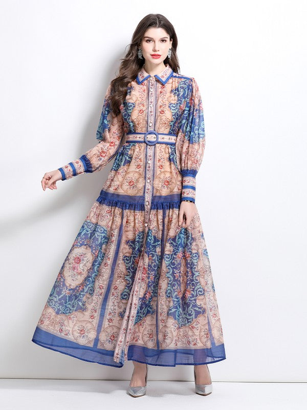 WOMEN FASHION CHIFFON MAXI DRESS