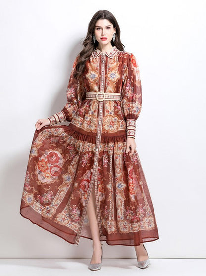 WOMEN FASHION CHIFFON MAXI DRESS