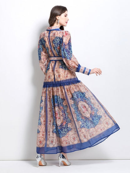 WOMEN FASHION CHIFFON MAXI DRESS