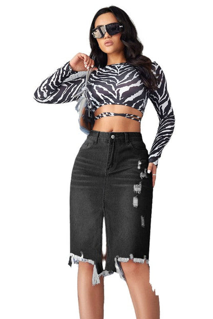 WOMEN FASHION DENIM SKIRT