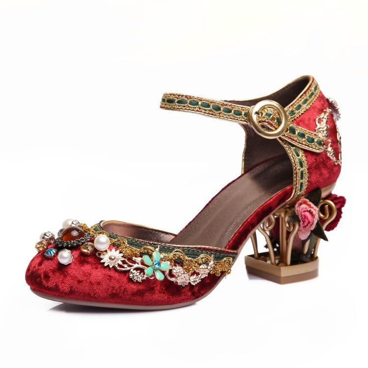 Retro wedding shoes women sandals