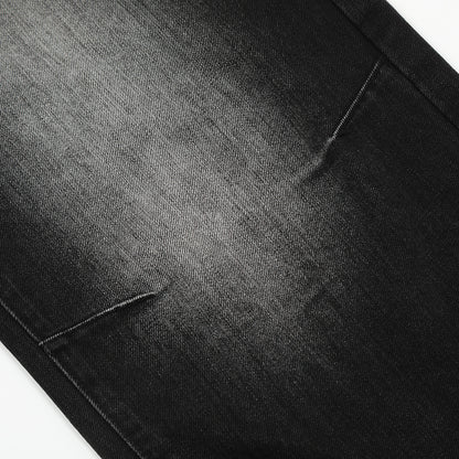 Contrast Color Denim Straight-leg Trousers Men