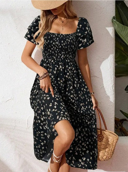 Floral Ruffle Midi Dress