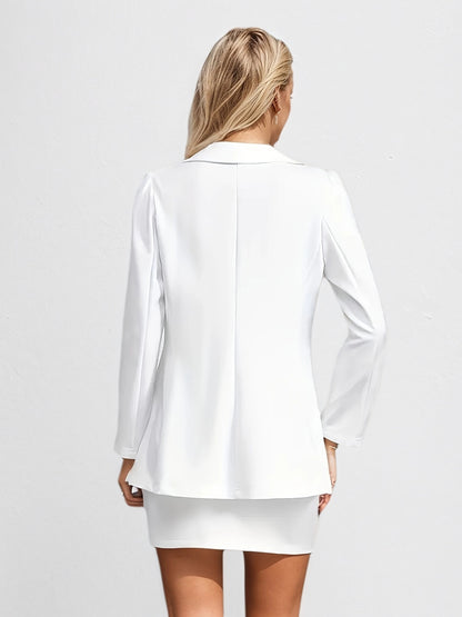 Pure White Long Sleeved Skirt Set