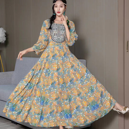 Fashion Personalized Ethnic Style Cotton Dress