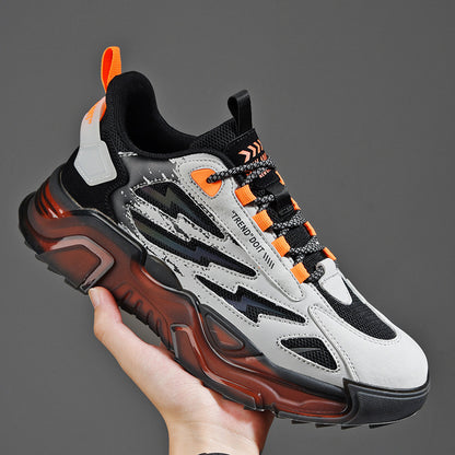 Men’s Casual Low-Top Sneakers – Breathable Popcorn Cushion Sports Shoes