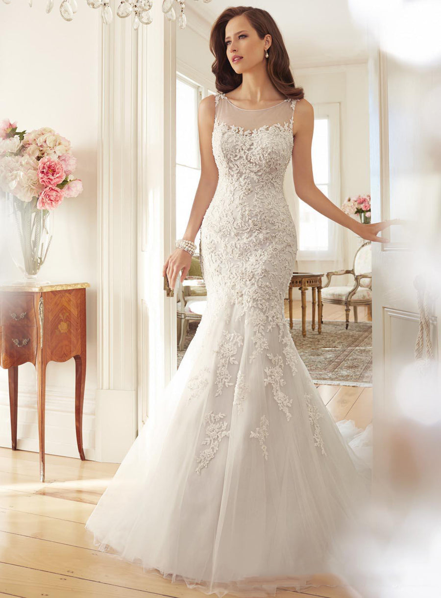 Fishtail Slim Wrapped  Wedding Dress