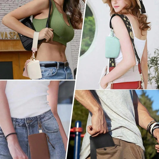 Women’s Keychain Wristlet Wallet – Mini Zip Dual Pouch Purse
