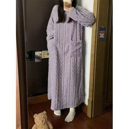 Winter Coral Fleece Sleepwear Women's Nightgown