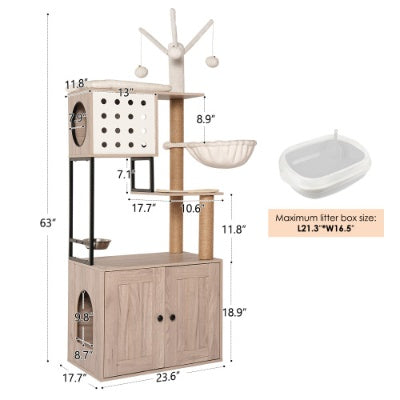 Cat Tree With Litter Box Enclosure