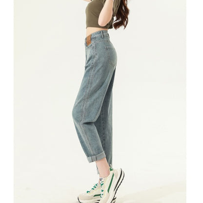 High Waist Straight Harem Jeans For Women