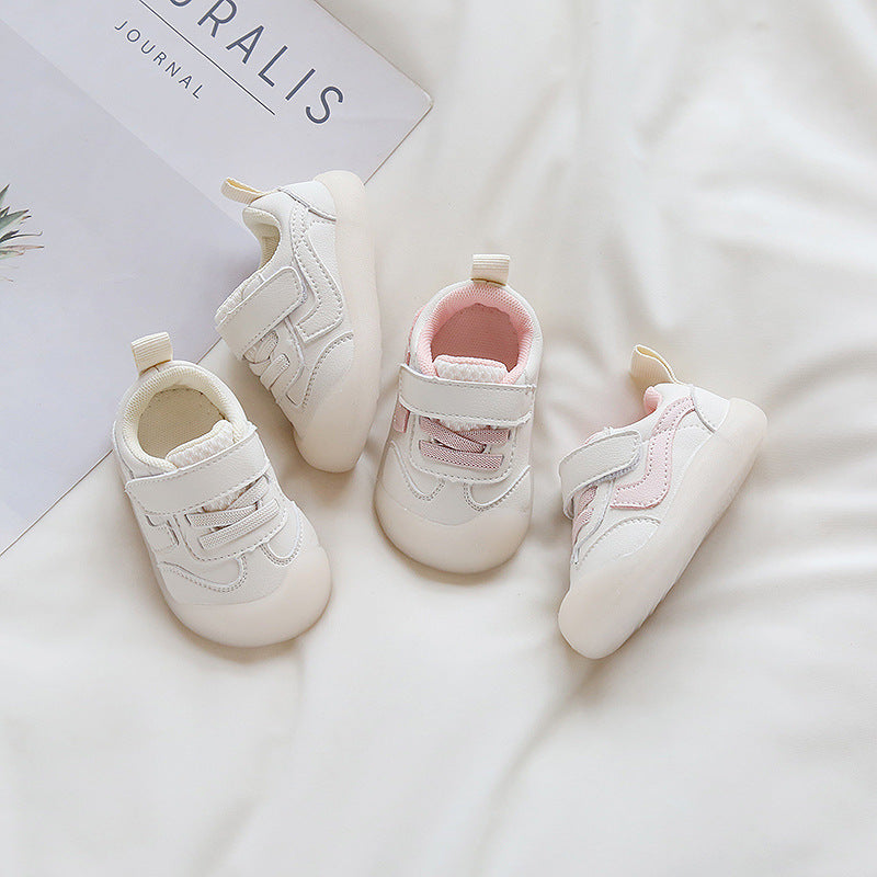 Kids’ White Shoes – Solid Color Soft Bottom Toddler Sneakers for Boys & Girls