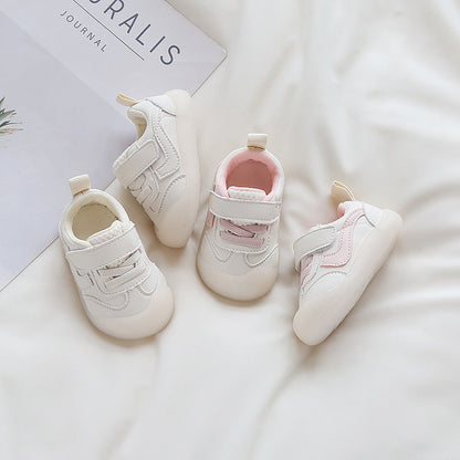 Kids’ White Shoes – Solid Color Soft Bottom Toddler Sneakers for Boys & Girls