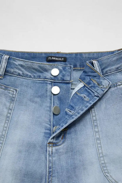 Women's High-Waist Lace-Up Jeans