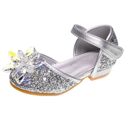 Girls’ Crystal Shoes – Rhinestone Single Princess Dress Shoes