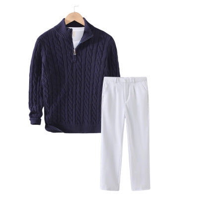 Loose Zip Pullover Knitting Sweater Coat For Men