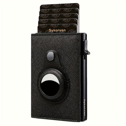 AirTag Men’s RFID Wallet – Minimalist Slim Pop-up Card Holder with Smart Stand