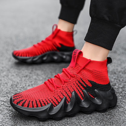 Men’s High-Top Sock Sneakers – Breathable Fly Woven Mesh