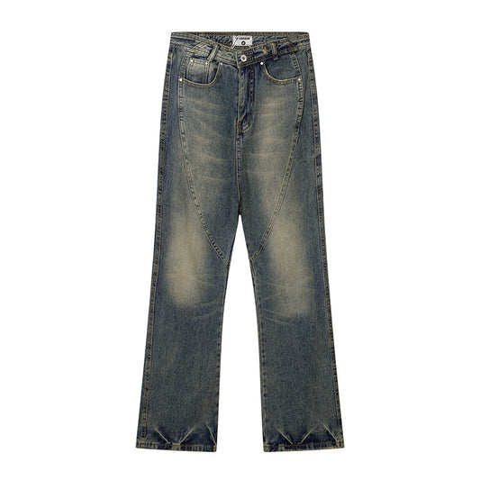 Fashion Denim Straight Mopping Pants Men