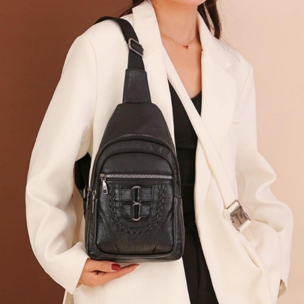 Retro Leather Crossbody & Chest Bag – Unisex Men’s and Women’s Style