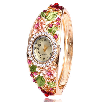Women’s Flower Diamond Bracelet Watch