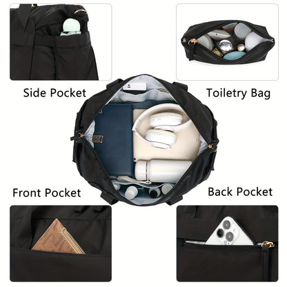 Women’s Travel Duffel Bag – Sports, Gym, Yoga, Weekender Overnight Tote