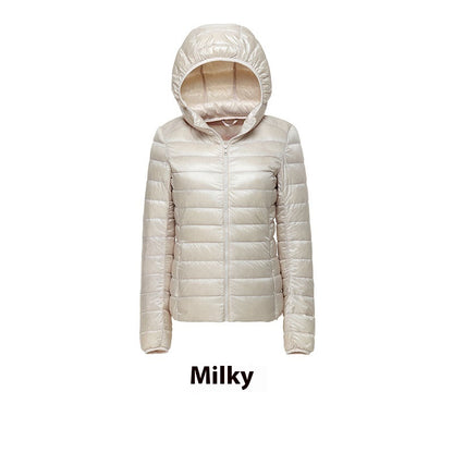 Women's Short Slim-fit Lightweight Thin Loose Hooded Coat