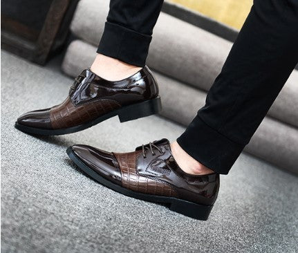 Stylish Men’s Leather Dress Shoes – Pointed Toe Single Business Shoes