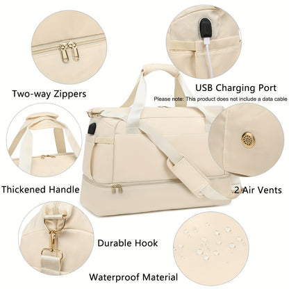 Women’s Travel Duffel Bag – Sports, Gym, Yoga, Weekender Overnight Tote