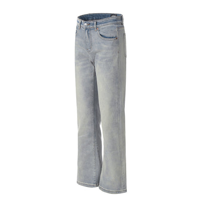 Washing Water Denim Bootcut Trousers Men