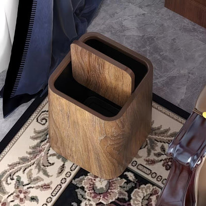 Wood Grain Trash Can